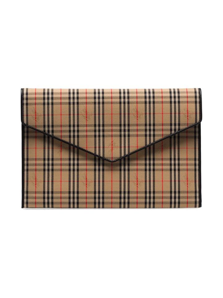 Burberry Checked Envelop Clutch - Black