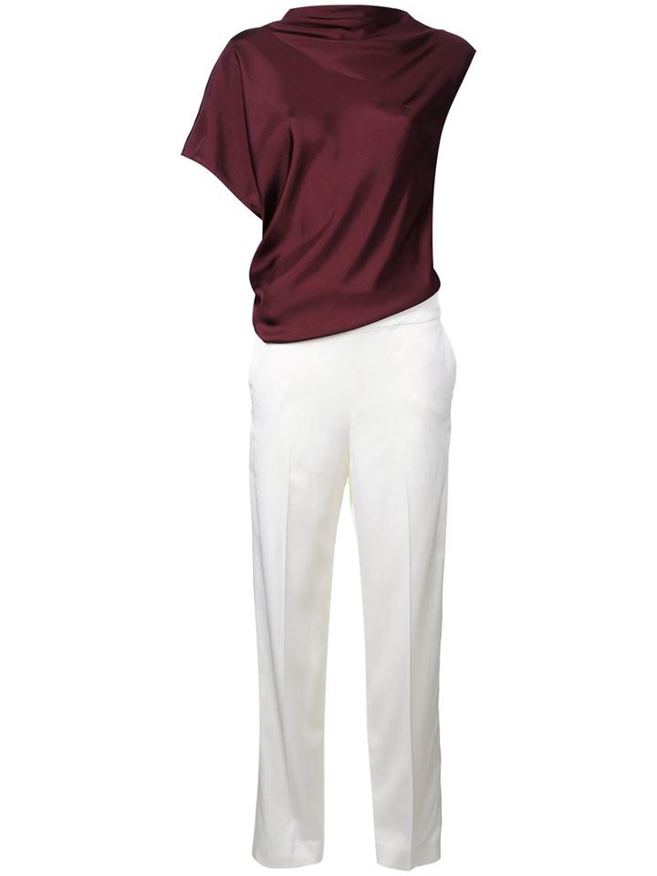 08sircus - Contrast Jumpsuit - Women - Polyester - 36, Red, Polyester