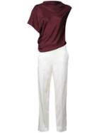 08sircus - Contrast Jumpsuit - Women - Polyester - 36, Red, Polyester