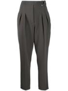 Luisa Cerano Cropped Pleated Trousers - Grey