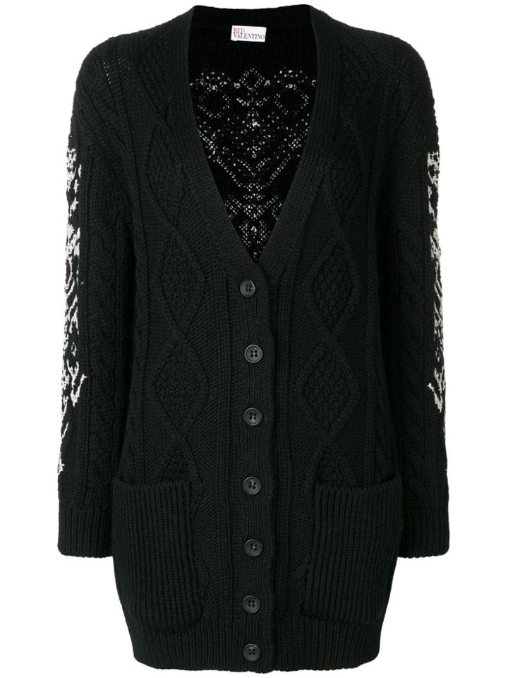 Red Valentino V-neck Cardigan - Black