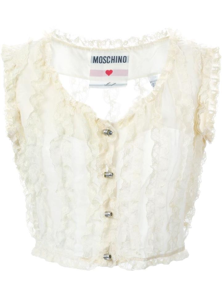 Moschino Vintage Lace Frill Waistcoat