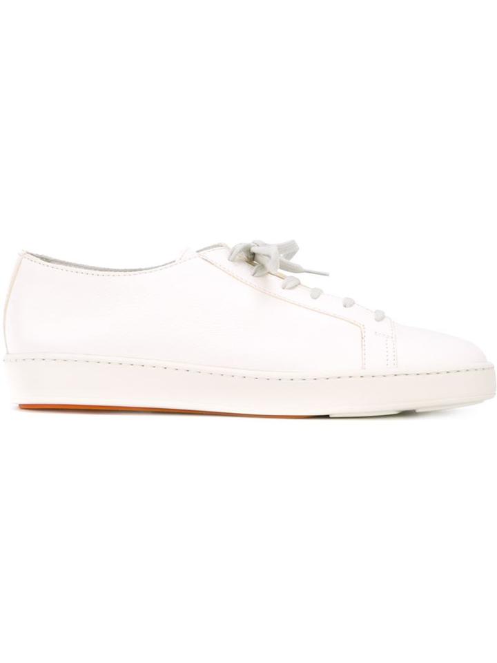 Santoni Lace Up Sneakers, Men's, Size: 9, White, Calf Leather/rubber