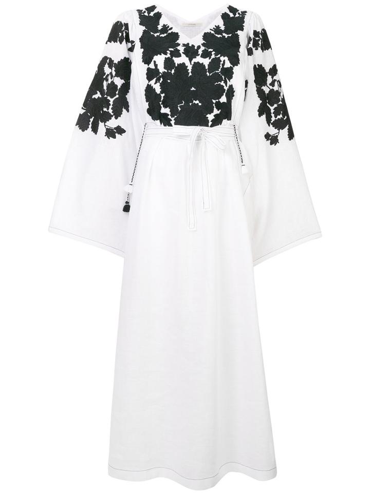 Vita Kin - Embroidered Kimono Dress - Women - Linen/flax - Xs, White, Linen/flax