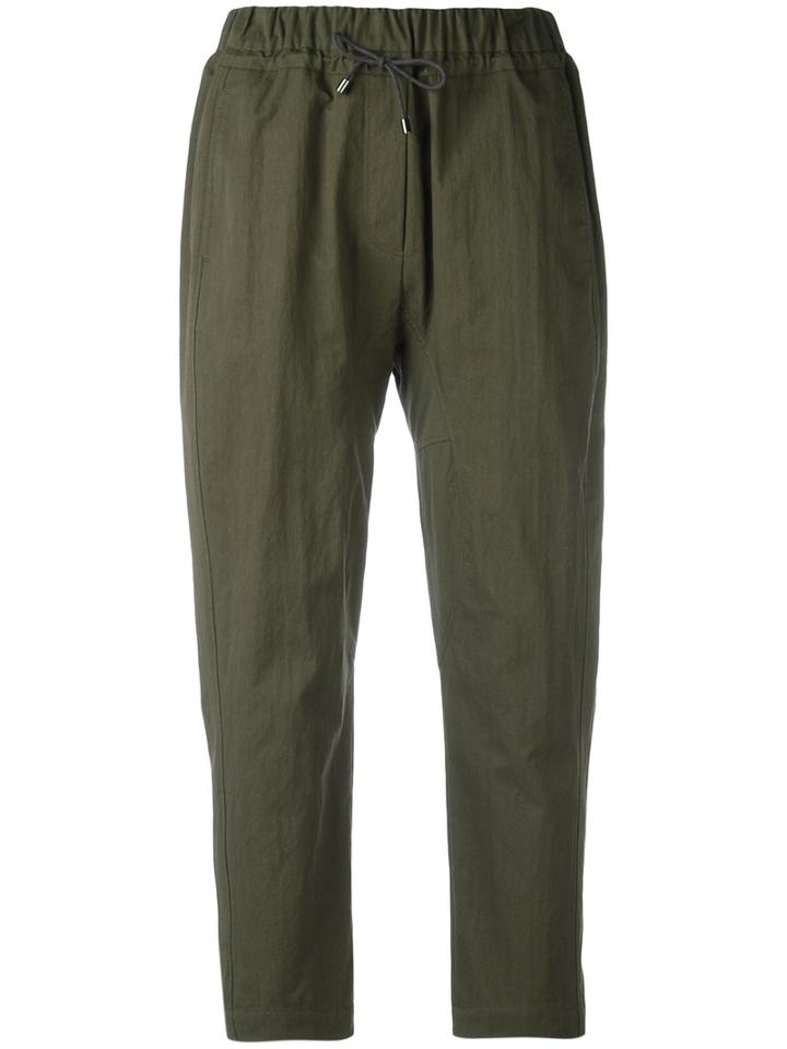Brunello Cucinelli High-waist Drawstring Trousers, Women's, Size: 42, Green, Cotton/polyamide