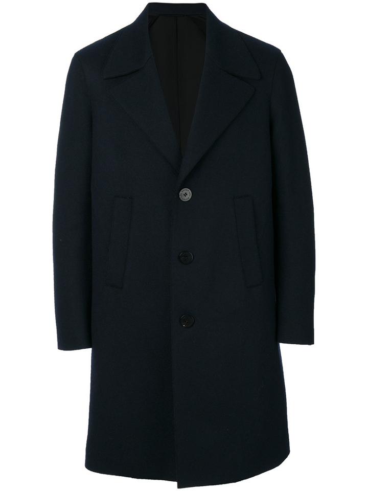 Neil Barrett - Single-breasted Coat - Men - Spandex/elastane/cupro/viscose/polyamide-8 - 46, Blue, Spandex/elastane/cupro/viscose/polyamide-8