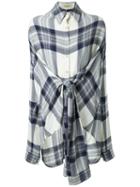 Fad Three Checked Front Knot Shirt
