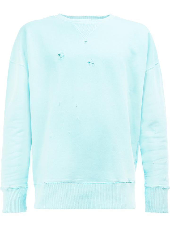 Faith Connexion Perforated Detail Sweatshirt, Adult Unisex, Size: Medium, Blue, Cotton