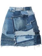 Re/done Patch Detail Skirt - Blue