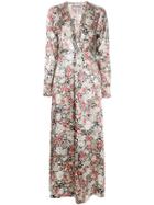 Ganni Floral Print Maxi Dress - Neutrals