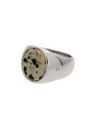 Tom Wood Silver Cushion Leopard Jaspar Signet Ring