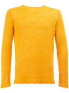 Roberto Collina Knitted Sweater, Men's, Size: 46, Yellow/orange, Linen/flax