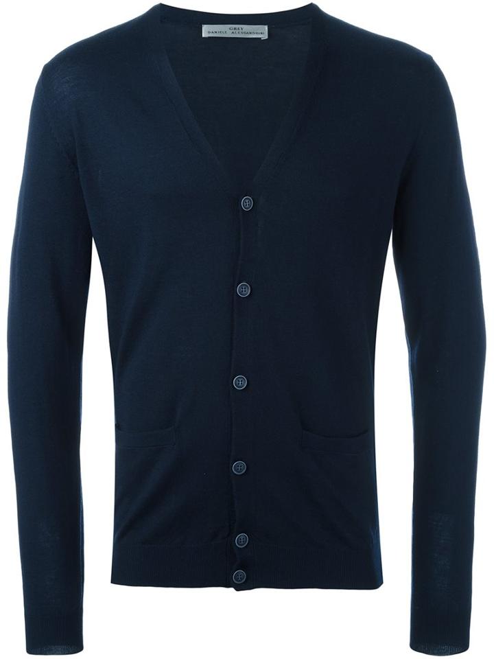 Grey Daniele Alessandrini V Neck Button Down Cardigan