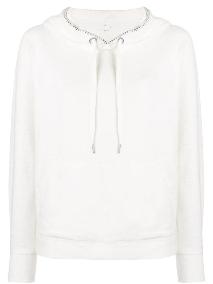 Rag & Bone Stitch Detail Hoodie - White