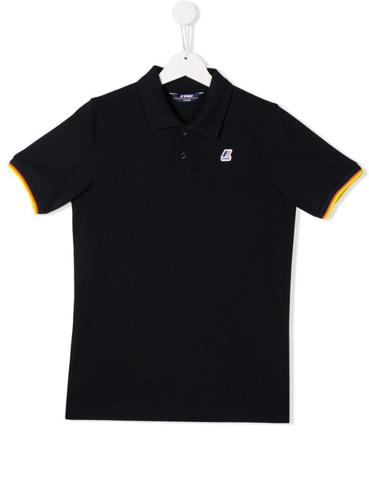 K Way Kids Contrast Trim Polo Shirt - Blue