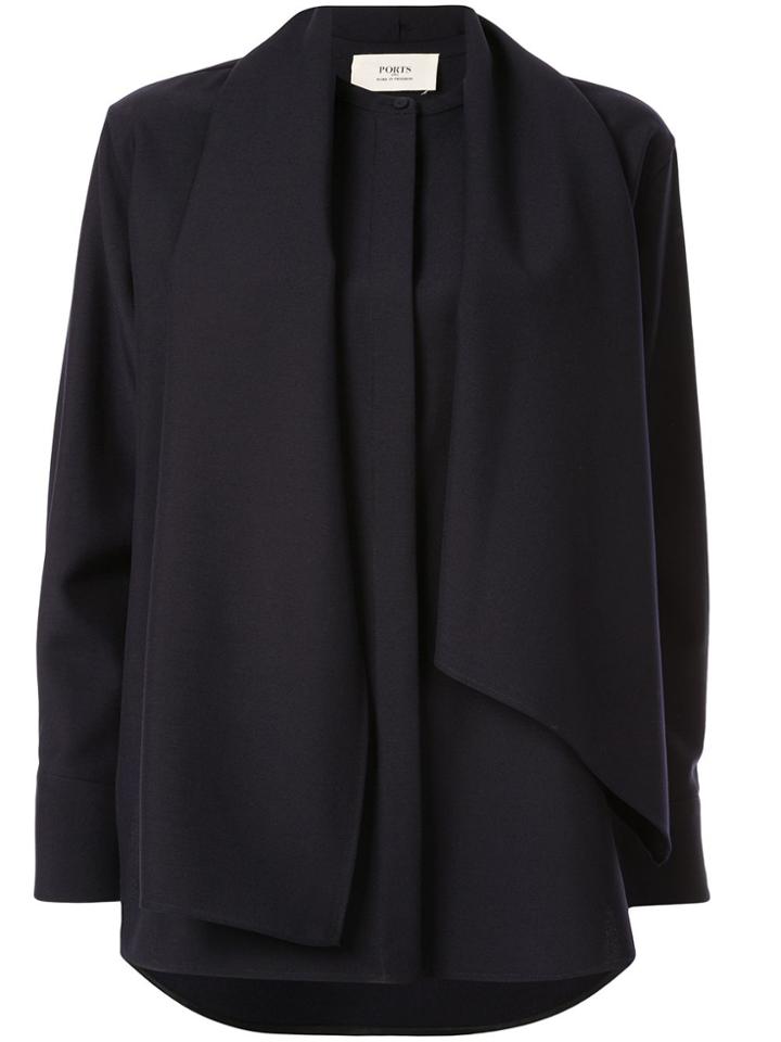 Ports 1961 Collarless Shirt - Blue