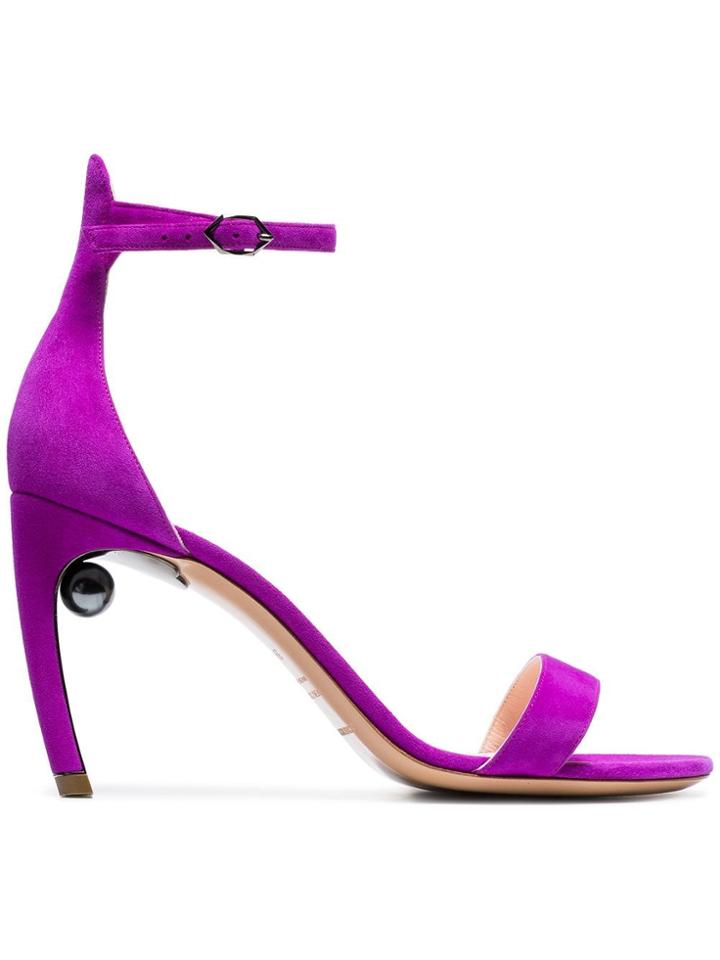 Nicholas Kirkwood Mira 90 Suede Sandals - Purple