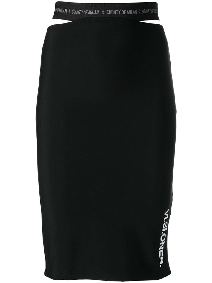Marcelo Burlon County Of Milan Visione Print Skirt - Black
