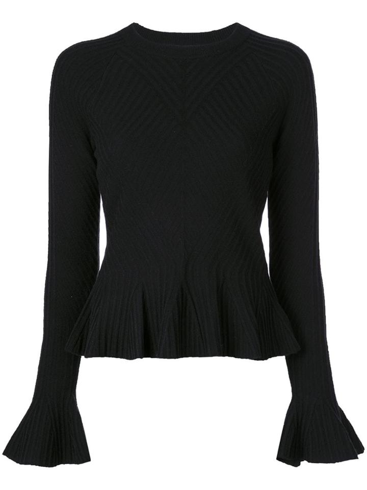 Jonathan Simkhai Ruffled Knitted Top - Black