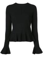 Jonathan Simkhai Ruffled Knitted Top - Black