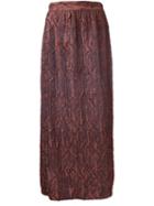 Kitx Straight Jacquard Skirt, Women's, Size: 12, Brown, Silk/polyester/metallized Polyester