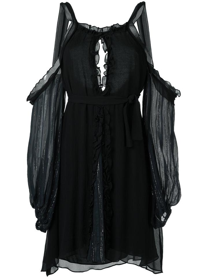 Long Sleeves Silk Dress - Women - Silk - 36, Black, Silk, Lilly Sarti