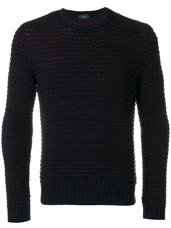 Zanone Bobble Ribbed Sweater - Blue