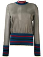 Marni - Tulle Striped Top - Women - Polyester/viscose/wool - 38, Green, Polyester/viscose/wool