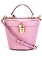 Dolce & Gabbana Small Lizardskin Effect Basket Tote, Women's, Pink/purple
