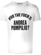Andrea Pompilio 'who The Fuck Is' T-shirt, Men's, Size: 46, White, Cotton