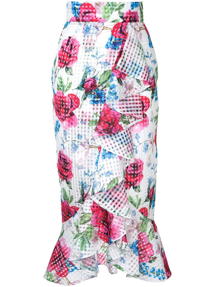 Bambah - Ruffle Skirt - Women - Polyester - 12, White, Polyester