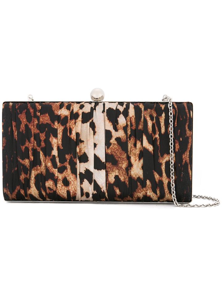 We11done Leopard Print Chain Clutch Bag - Brown
