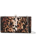 We11done Leopard Print Chain Clutch Bag - Brown