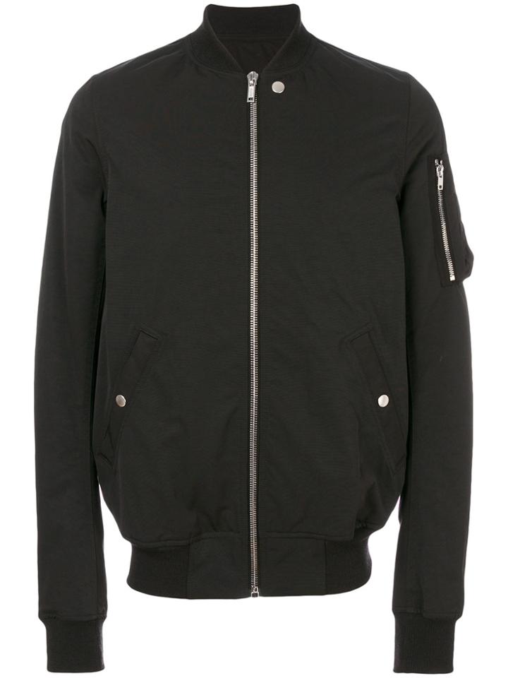 Rick Owens Zip Detail Bomber Jacket - Black