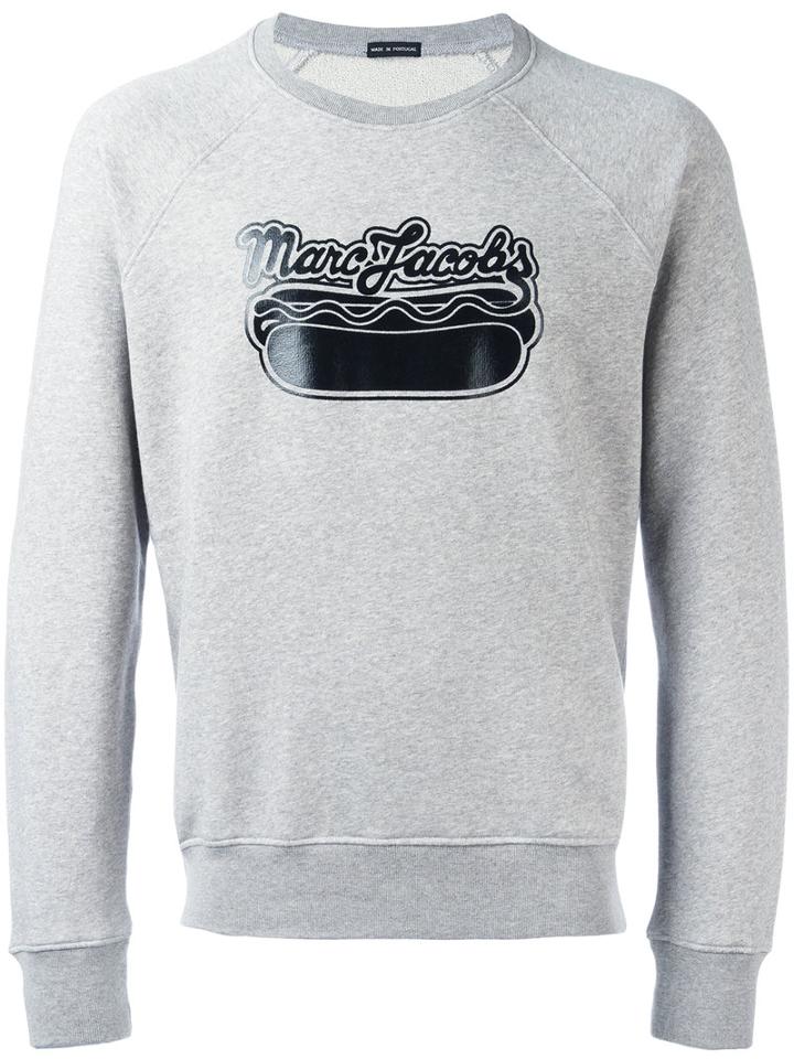 Marc Jacobs Logo Print Sweatshirt, Men's, Size: Xl, Grey, Cotton/polyester