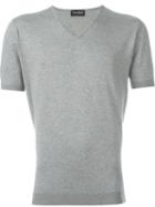John Smedley Fine Knit Short Sleeve Top, Men's, Size: Xl, Grey, Cotton