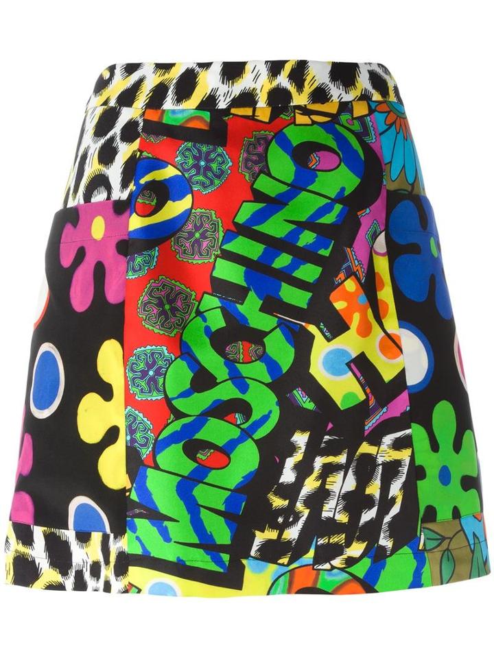 Moschino Printed A-line Skirt, Women's, Size: 44, Rayon/other Fibers/silk
