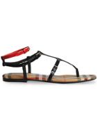 Burberry Vintage Check And Leather Sandals - Black