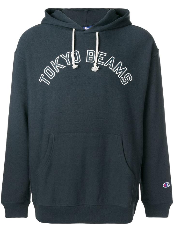 Champion Back Print Hoodie - Blue