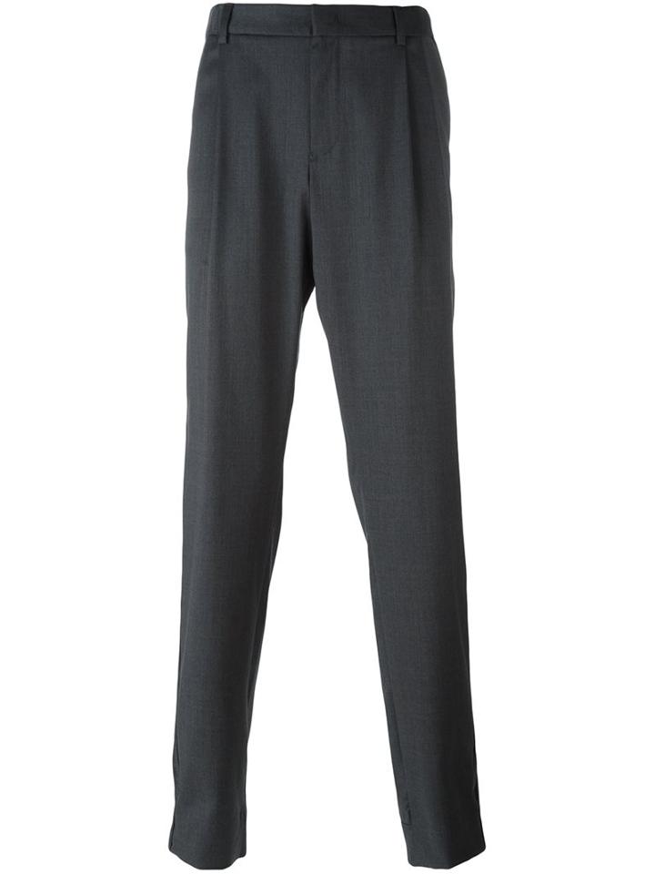 Emporio Armani Tailored Trousers, Men's, Size: 50, Grey, Virgin Wool