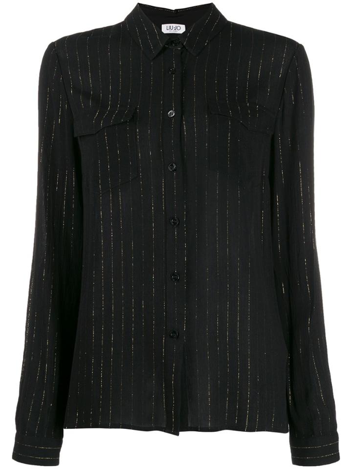 Liu Jo Metallic Stripe Shirt - Black