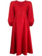 Staud Birdie V-neck Dress - Red