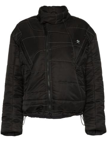 Gmbh X Browns High Neck Embroidered Puffer Jacket - Black