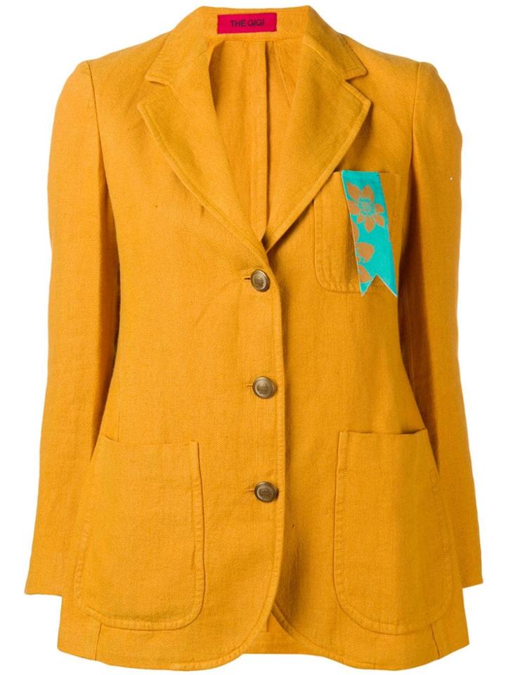 The Gigi Pocket Ribbon Blazer - Yellow