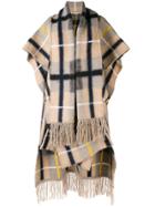 Stella Mccartney Check Knitted Poncho - Nude & Neutrals