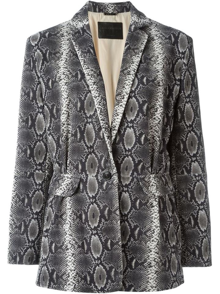 Giorgio Armani Snakeskin Effect Fitted Single Breasted Jacket