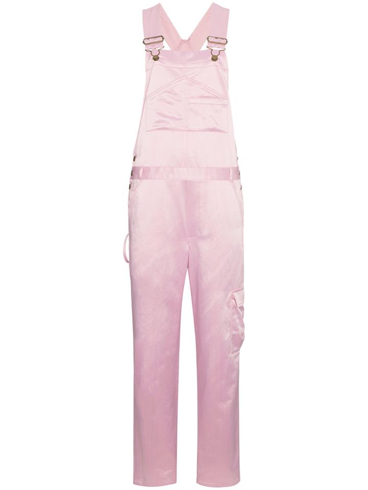 Rosie Assoulin Pink Satin Dungarees - Pink & Purple