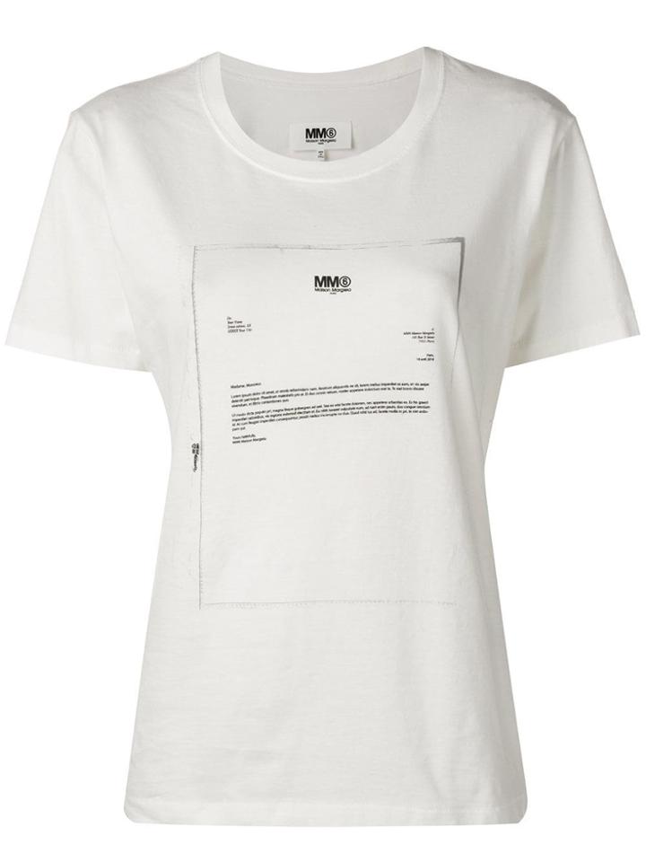Mm6 Maison Margiela Letter Print T-shirt - White