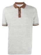 Brunello Cucinelli Contrast Details Polo Shirt - Grey