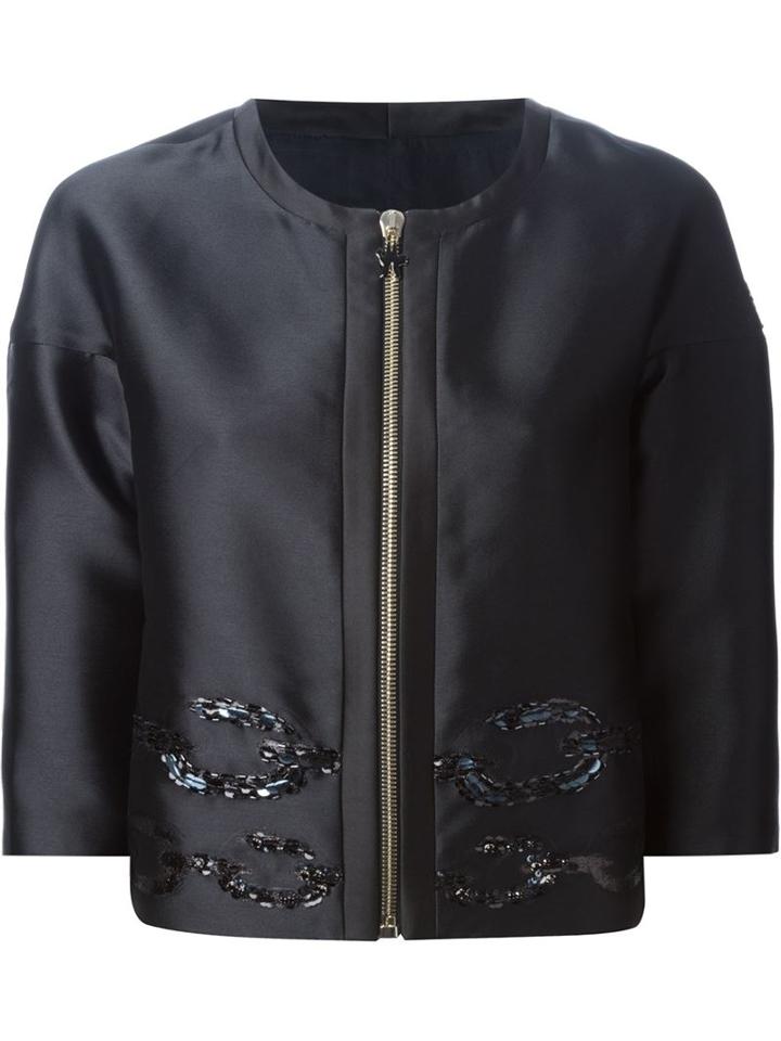 Moncler Gamme Rouge Sequins Embroidered Boxy Jacket
